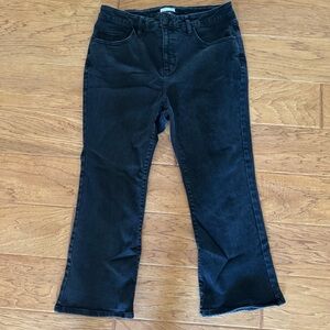 Ava & Viv High Rise Flare Jeans Womens 16W Washed Black Denim Stretch